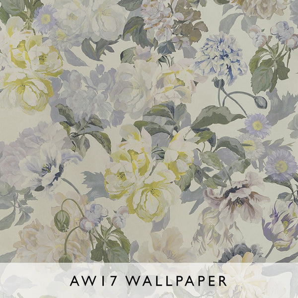 Wallpaper Delft Flower Pewter