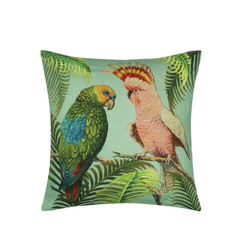 Parrot & Palm Azure Cushion