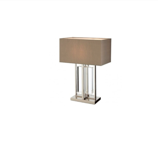 TABLE LAMP GLOSSY NICKEL | ACRYLIC & POLISHED STAINLESS STEEL