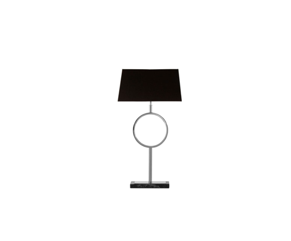 TABLE LAMP GLOSSY NICKEL WITH BLACK MARBLE BASE