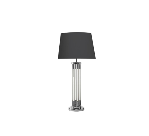 TABLE LAMP GLOSSY NICKEL WITH ACRYLIC & POLISHED STAINLESS STEEL