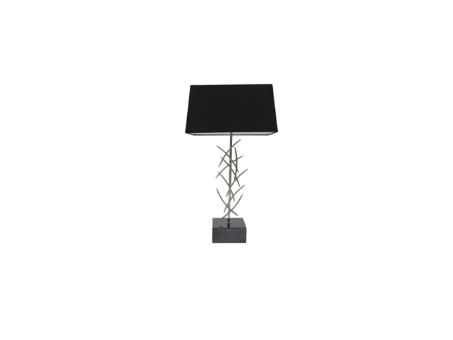 TABLE LAMP HIGH GLOSSY NICKEL | BASE IN BLACK NICKEL| POLISHED STAINLESS STEEL