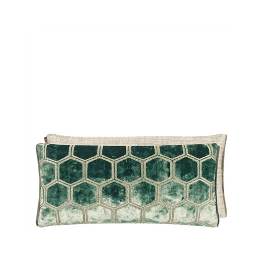 MANIPUR JADE RECTANGULAR VELVET CUSHION 60 X 30 CM